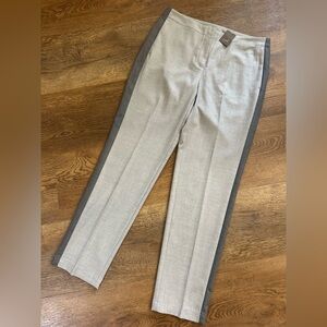 NWT J. JILL Grey Heather Side Stripe Tuxedo Dress Pant 210701 Size 8